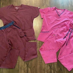 SCRUBS - 2 Pair! LARGE Tops/MEDIUM Bottoms! Like New!